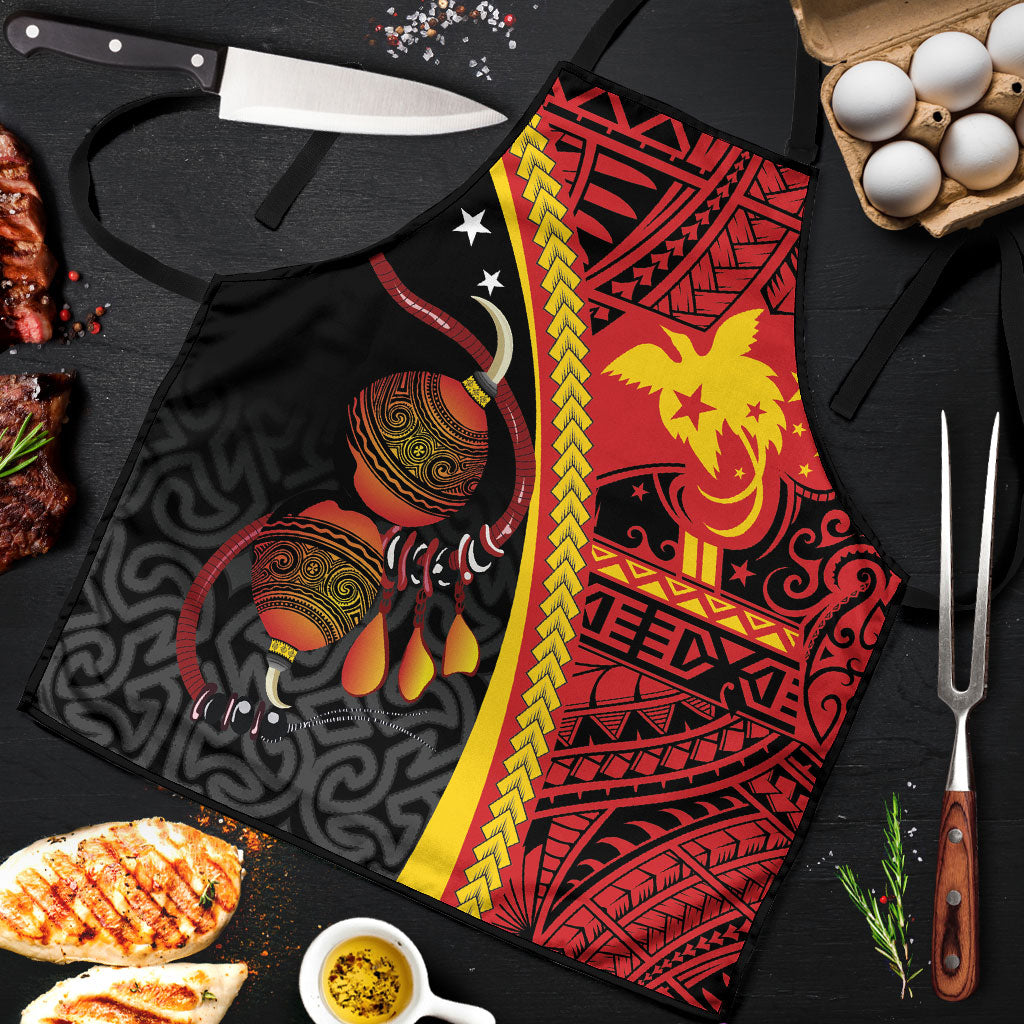 Papua New Guinea Independence Apron PNG Bagi and Lime Pot LT7 Black - Polynesian Pride