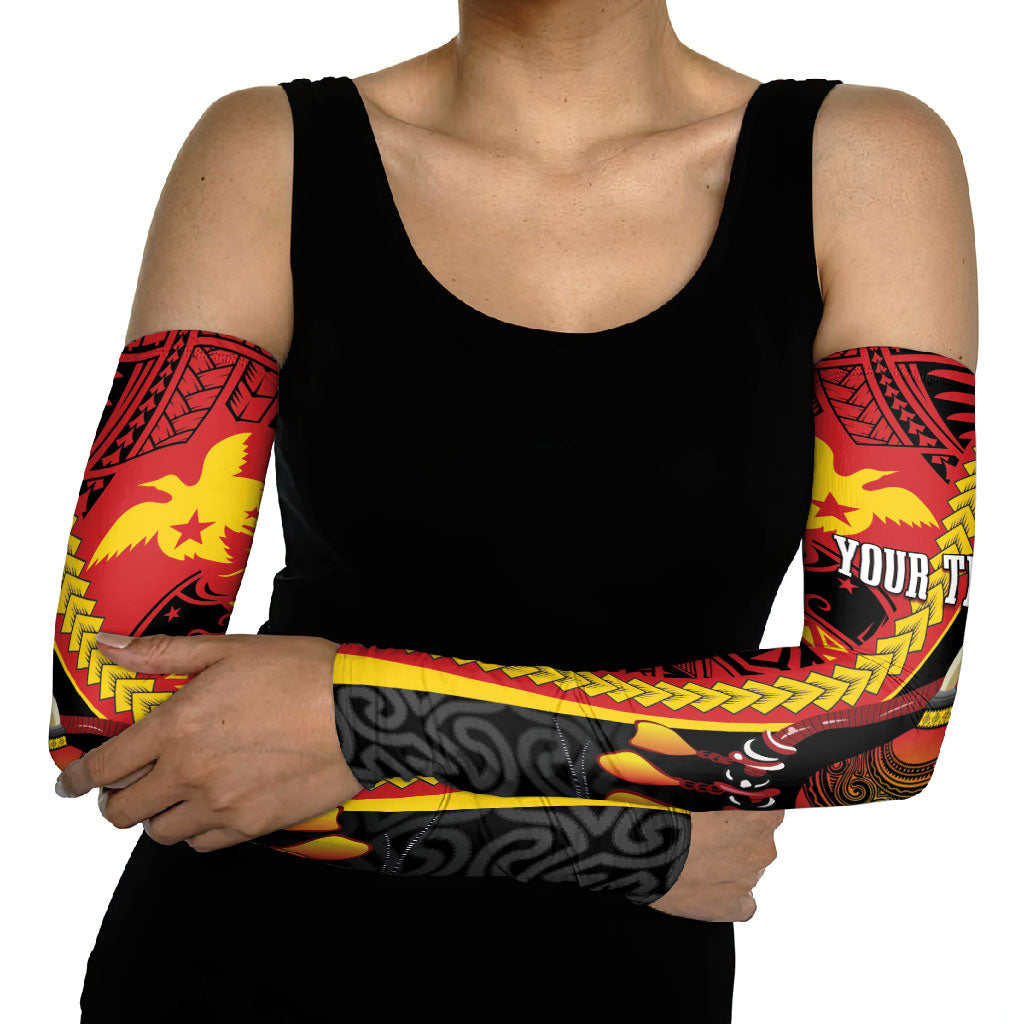 Papua New Guinea Independence Personalised Arm Sleeves PNG Bagi and Lime Pot LT7 - Polynesian Pride