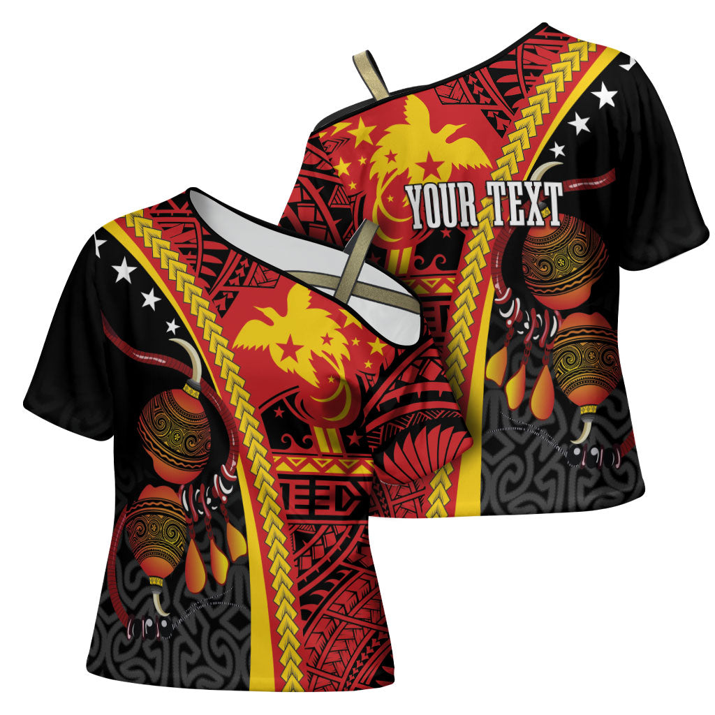 Papua New Guinea Independence Personalised Cross Shoulder Shirt PNG Bagi and Lime Pot LT7 - Polynesian Pride