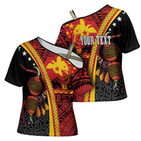 Papua New Guinea Independence Personalised Cross Shoulder Shirt PNG Bagi and Lime Pot LT7 - Polynesian Pride