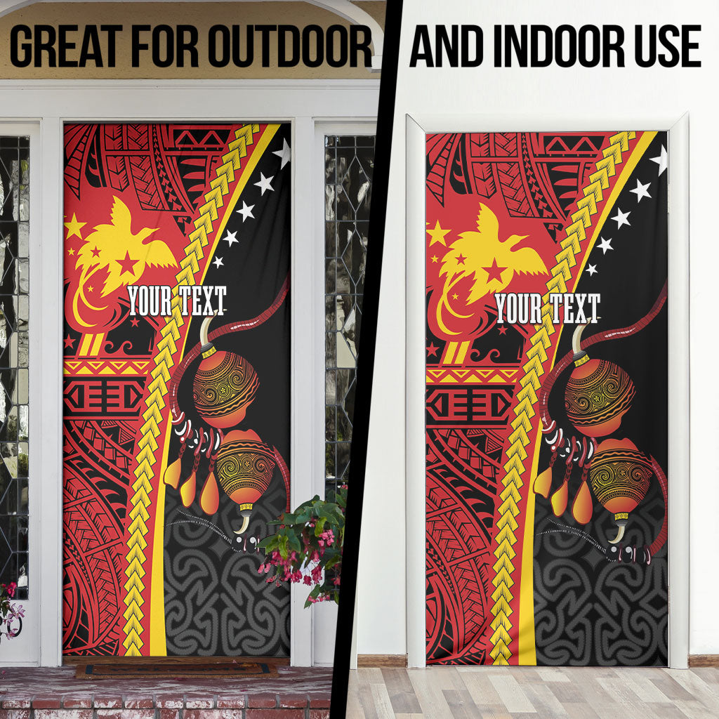 Papua New Guinea Independence Personalised Door Cover PNG Bagi and Lime Pot LT7 - Polynesian Pride
