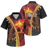 Papua New Guinea Independence Personalised Family Matching Puletasi and Hawaiian Shirt PNG Bagi and Lime Pot LT7 Son's Shirt Black - Polynesian Pride