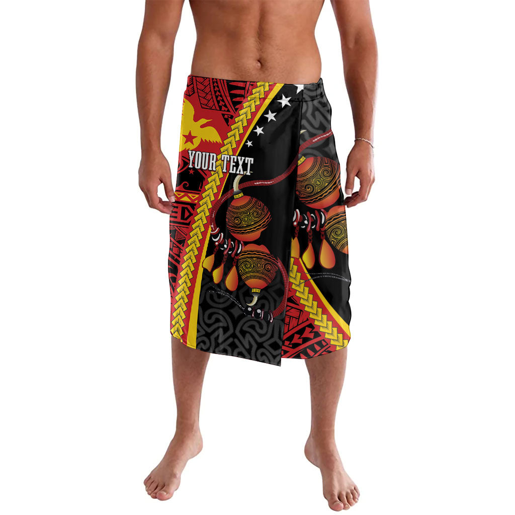 Papua New Guinea Independence Personalised Lavalava PNG Bagi and Lime Pot LT7 Black - Polynesian Pride
