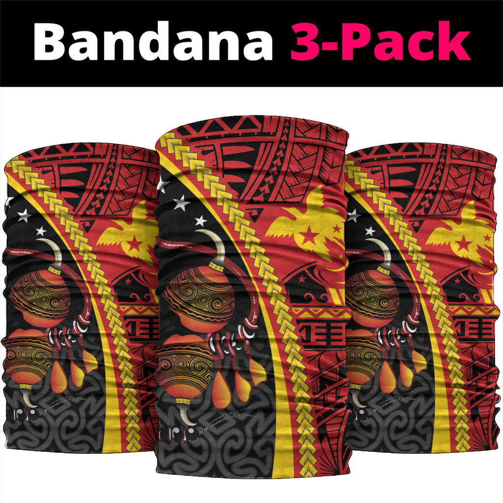 Papua New Guinea Independence Neck Gaiter PNG Bagi and Lime Pot LT7 package One Size: 25*50cm Black - Polynesian Pride