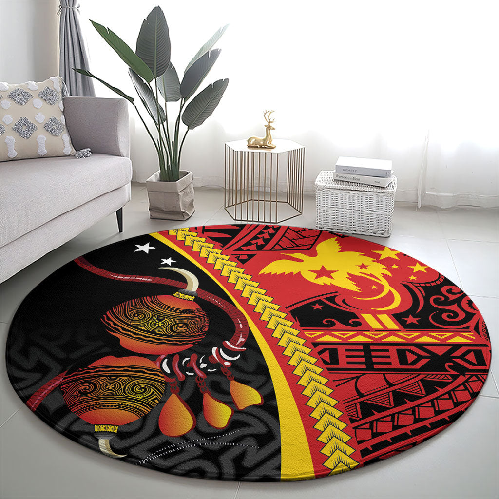 Papua New Guinea Independence Round Carpet PNG Bagi and Lime Pot LT7 - Polynesian Pride