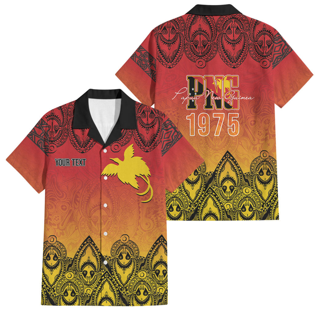 Papua New Guinea 1975 To The Future Personalised Family Matching Off Shoulder Short Dress and Hawaiian Shirt Sepik Masks LT7 Dad's Shirt - Short Sleeve Red - Polynesian Pride