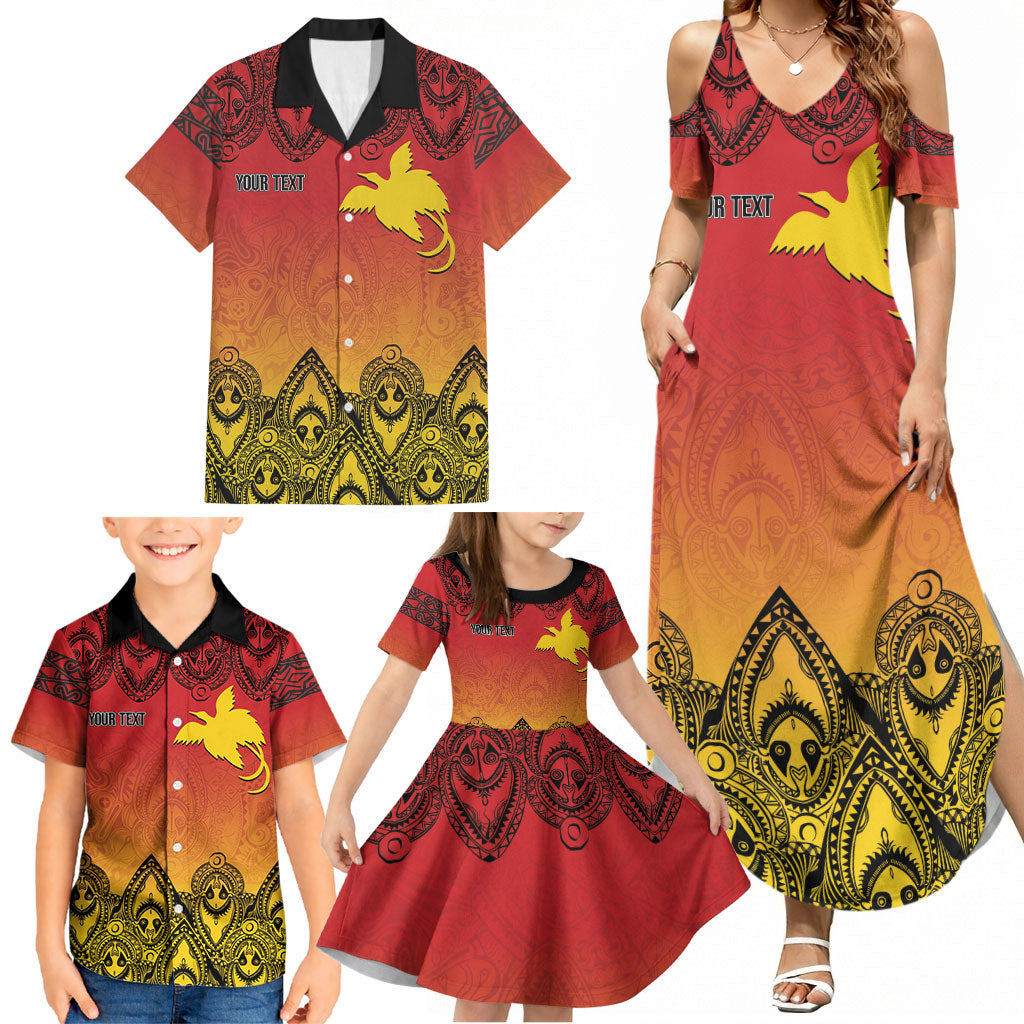 Papua New Guinea 1975 To The Future Personalised Family Matching Summer Maxi Dress and Hawaiian Shirt Sepik Masks LT7 - Polynesian Pride
