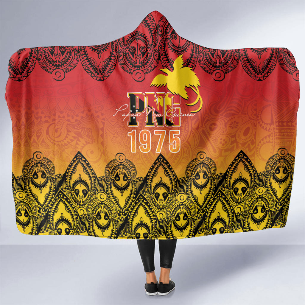 Papua New Guinea 1975 To The Future Hooded Blanket Sepik Masks LT7 One Size Red - Polynesian Pride