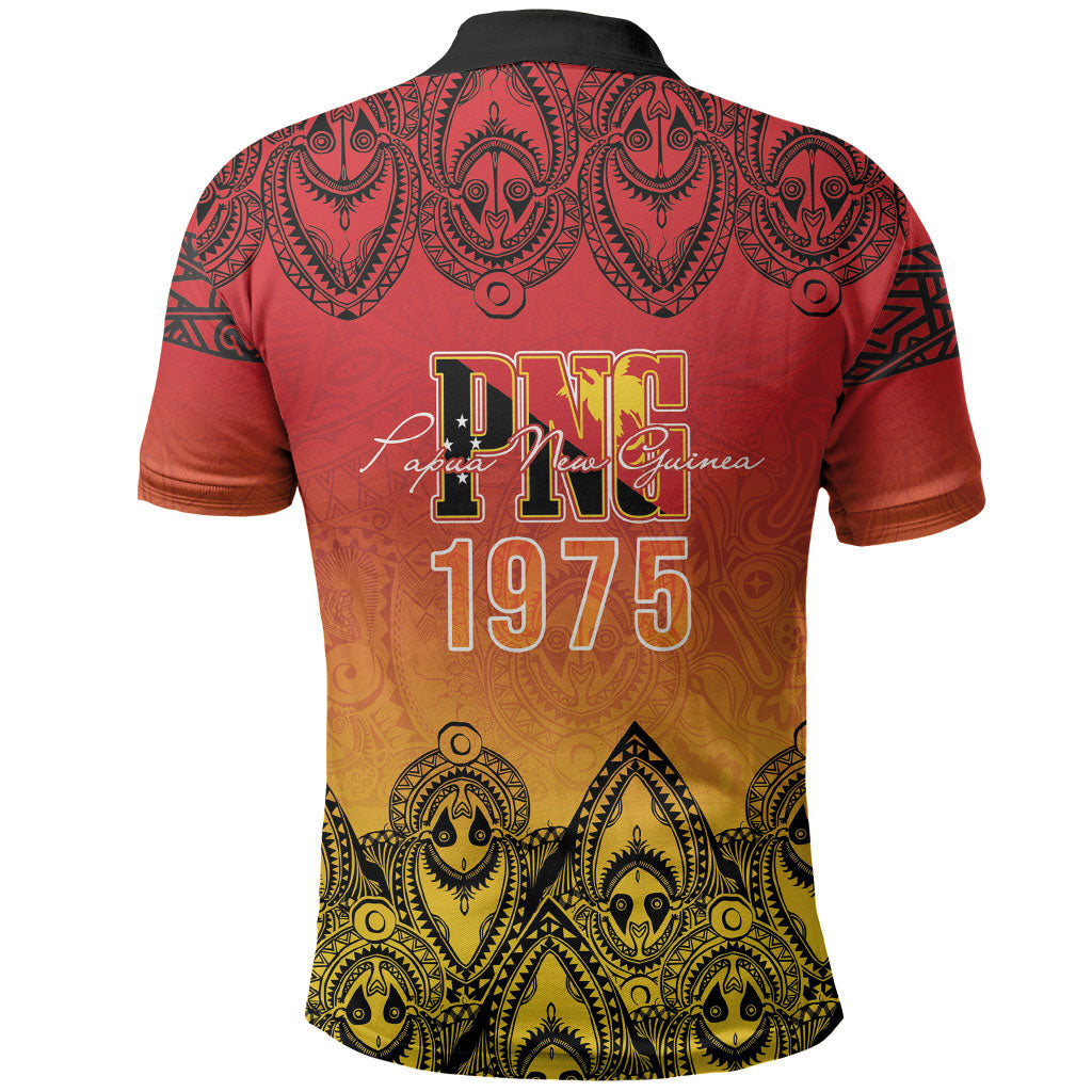 Papua New Guinea 1975 To The Future Personalised Polo Shirt Sepik Masks LT7 - Polynesian Pride