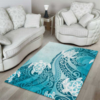 Polynesia Turtle Area Rug Watercolor Abstract Style