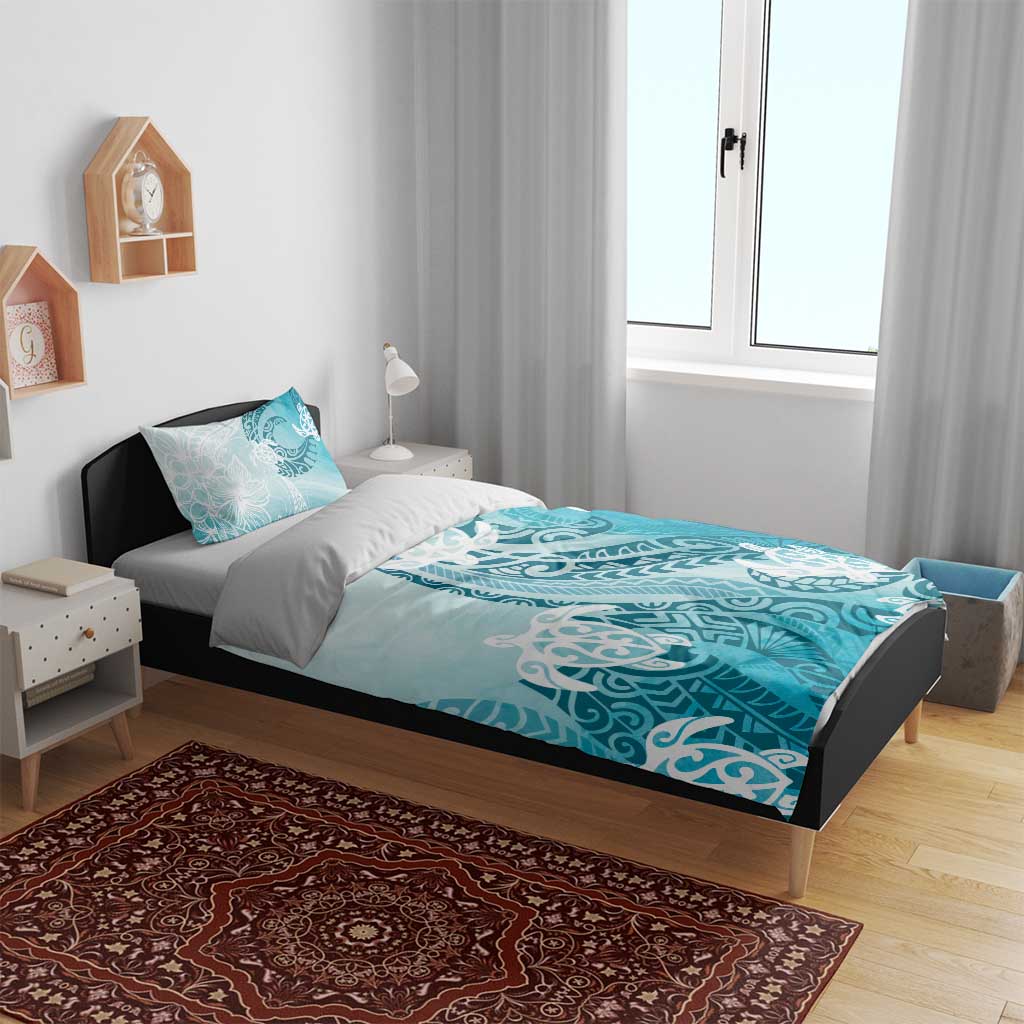 Polynesia Turtle Bedding Set Watercolor Abstract Style