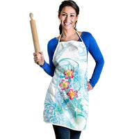 Sea Blue Polynesian Jellyfish Apron Watercolor Glows - Polynesian Pride