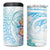 Sea Blue Polynesian Jellyfish 4 in 1 Can Cooler Tumbler Watercolor Glows - Polynesian Pride
