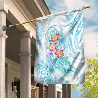 Sea Blue Polynesian Jellyfish Garden Flag Watercolor Glows - Polynesian Pride