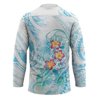 Sea Blue Polynesian Jellyfish Hockey Jersey Watercolor Glows - Polynesian Pride