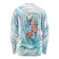 Sea Blue Polynesian Jellyfish Long Sleeve Shirt Watercolor Glows - Polynesian Pride