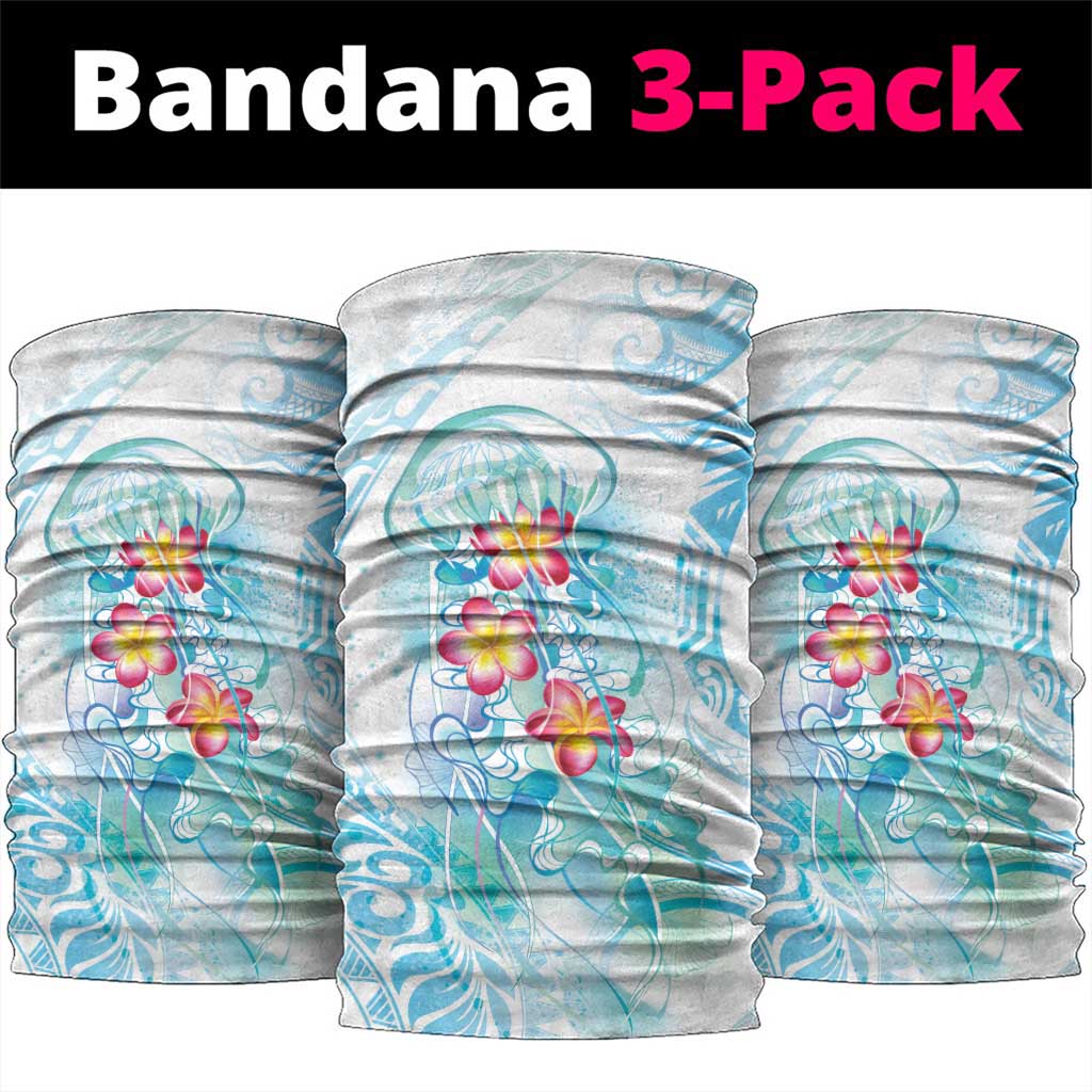 Sea Blue Polynesian Jellyfish Neck Gaiter Watercolor Glows - Polynesian Pride