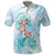 Sea Blue Polynesian Jellyfish Polo Shirt Watercolor Glows - Polynesian Pride