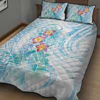 Sea Blue Polynesian Jellyfish Quilt Bed Set Watercolor Glows - Polynesian Pride