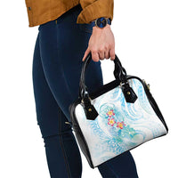 Sea Blue Polynesian Jellyfish Shoulder Handbag Watercolor Glows - Polynesian Pride