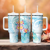 Sea Blue Polynesian Jellyfish Tumbler With Handle Watercolor Glows - Polynesian Pride