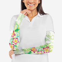 Summer Green Polynesian Jellyfish Arm Sleeves Watercolor Glows - Polynesian Pride