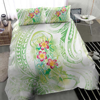 Summer Green Polynesian Jellyfish Bedding Set Watercolor Glows - Polynesian Pride