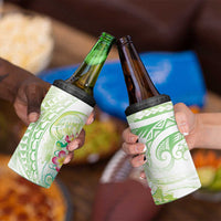 Summer Green Polynesian Jellyfish 4 in 1 Can Cooler Tumbler Watercolor Glows - Polynesian Pride