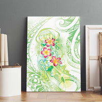 Summer Green Polynesian Jellyfish Canvas Wall Art Watercolor Glows - Polynesian Pride