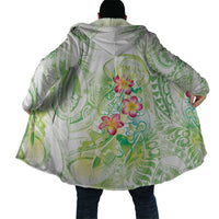Summer Green Polynesian Jellyfish Cloak Watercolor Glows - Polynesian Pride