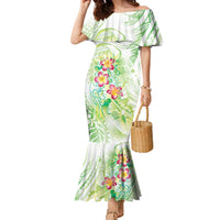 Summer Green Polynesian Jellyfish Family Matching Mermaid Dress and Hawaiian Shirt Watercolor Glows - Polynesian Pride