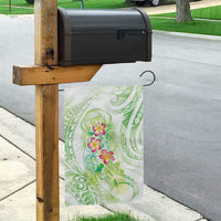 Summer Green Polynesian Jellyfish Garden Flag Watercolor Glows - Polynesian Pride