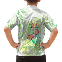 Summer Green Polynesian Jellyfish Hawaiian Shirt Watercolor Glows - Polynesian Pride