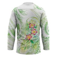 Summer Green Polynesian Jellyfish Hockey Jersey Watercolor Glows - Polynesian Pride
