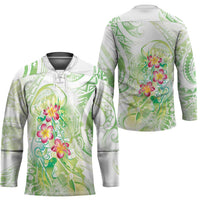Summer Green Polynesian Jellyfish Hockey Jersey Watercolor Glows - Polynesian Pride