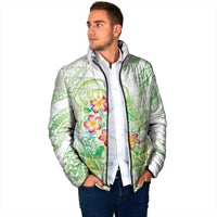 Summer Green Polynesian Jellyfish Padded Jacket Watercolor Glows - Polynesian Pride