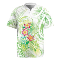Summer Green Polynesian Jellyfish Rugby Jersey Watercolor Glows - Polynesian Pride