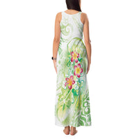 Summer Green Polynesian Jellyfish Tank Maxi Dress Watercolor Glows - Polynesian Pride