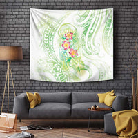 Summer Green Polynesian Jellyfish Tapestry Watercolor Glows - Polynesian Pride