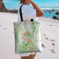 Summer Green Polynesian Jellyfish Tote Bag Watercolor Glows - Polynesian Pride