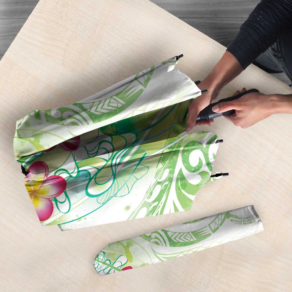 Summer Green Polynesian Jellyfish Umbrella Watercolor Glows - Polynesian Pride