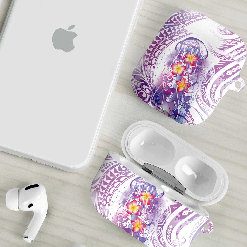 Lavender Polynesian Jellyfish AirPods Case Watercolor Glows - Polynesian Pride