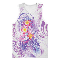 Lavender Polynesian Jellyfish Basketball Jersey Watercolor Glows - Polynesian Pride