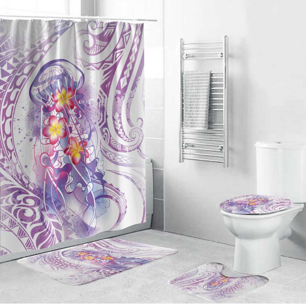 Lavender Polynesian Jellyfish Bathroom Set Watercolor Glows - Polynesian Pride