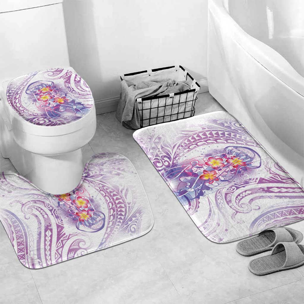 Lavender Polynesian Jellyfish Bathroom Set Watercolor Glows - Polynesian Pride
