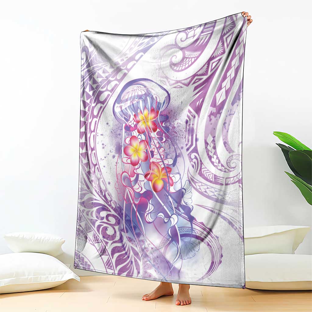 Lavender Polynesian Jellyfish Blanket Watercolor Glows - Polynesian Pride