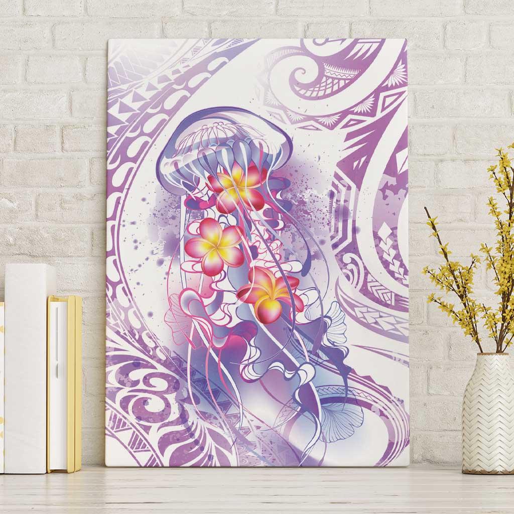 Lavender Polynesian Jellyfish Canvas Wall Art Watercolor Glows - Polynesian Pride