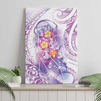Lavender Polynesian Jellyfish Canvas Wall Art Watercolor Glows - Polynesian Pride