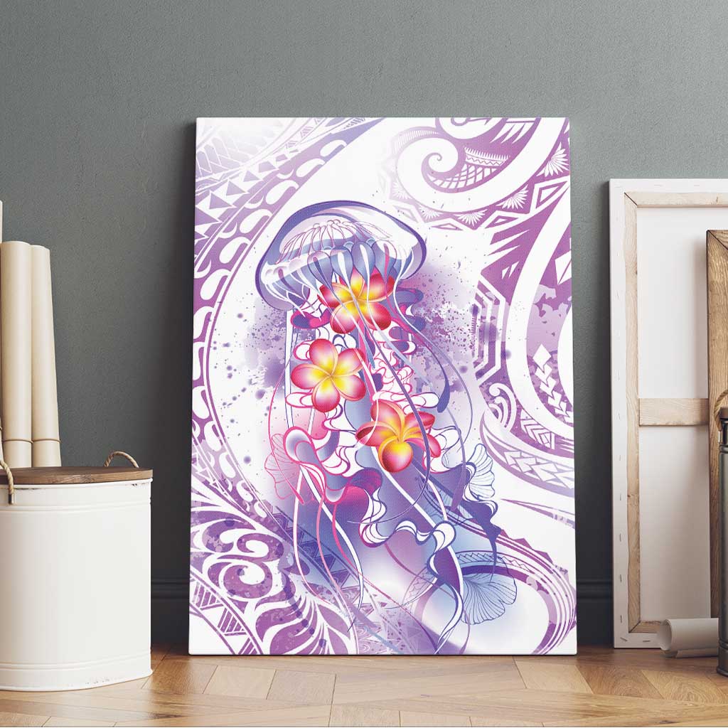 Lavender Polynesian Jellyfish Canvas Wall Art Watercolor Glows - Polynesian Pride