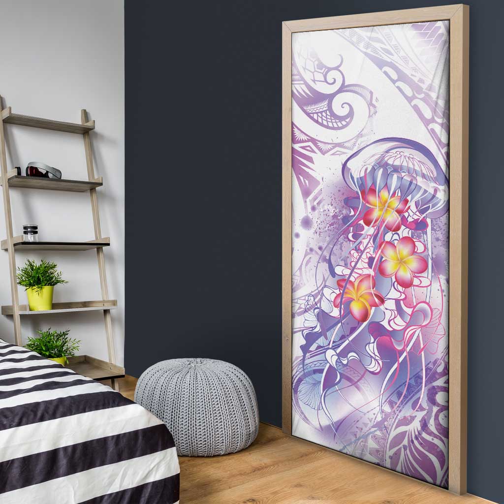 Lavender Polynesian Jellyfish Door Cover Watercolor Glows - Polynesian Pride